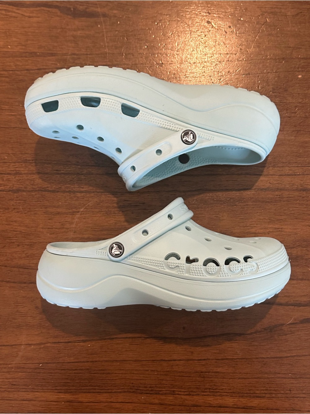Crocs Bae Platform Clogs Womens 10 Blue Slip On Comfort Shoes